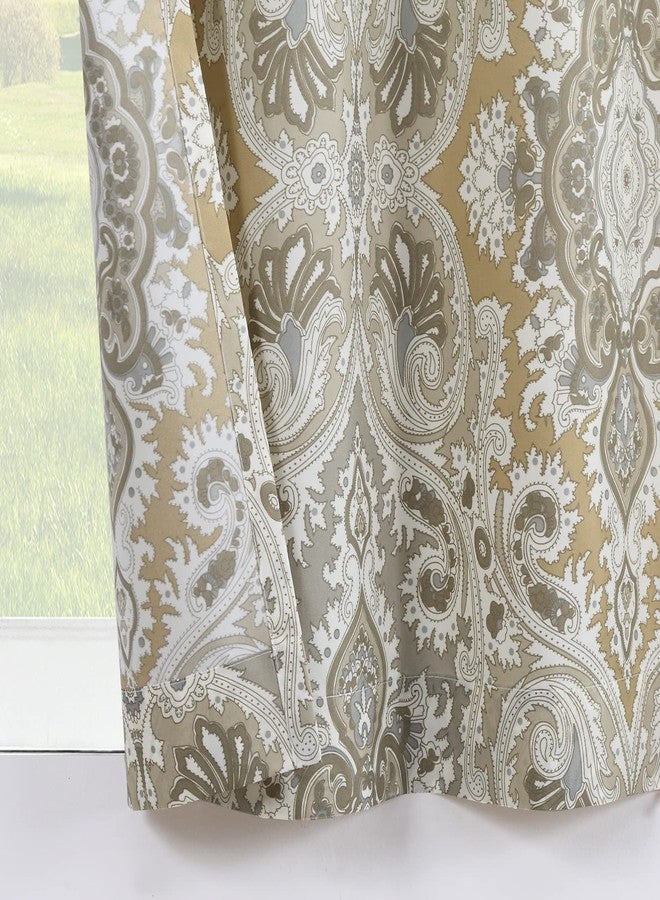 MVSUTA Palermo Vintage Gray Pinted Paisley Window Curtain Pair,Farmhouse Taupe 2 Panels Set,Each 42" W x 63" L and Total 84" Wide and 63" Long - Image 5